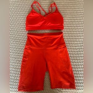 Old Navy Red Activewear Set (shorts and bra)